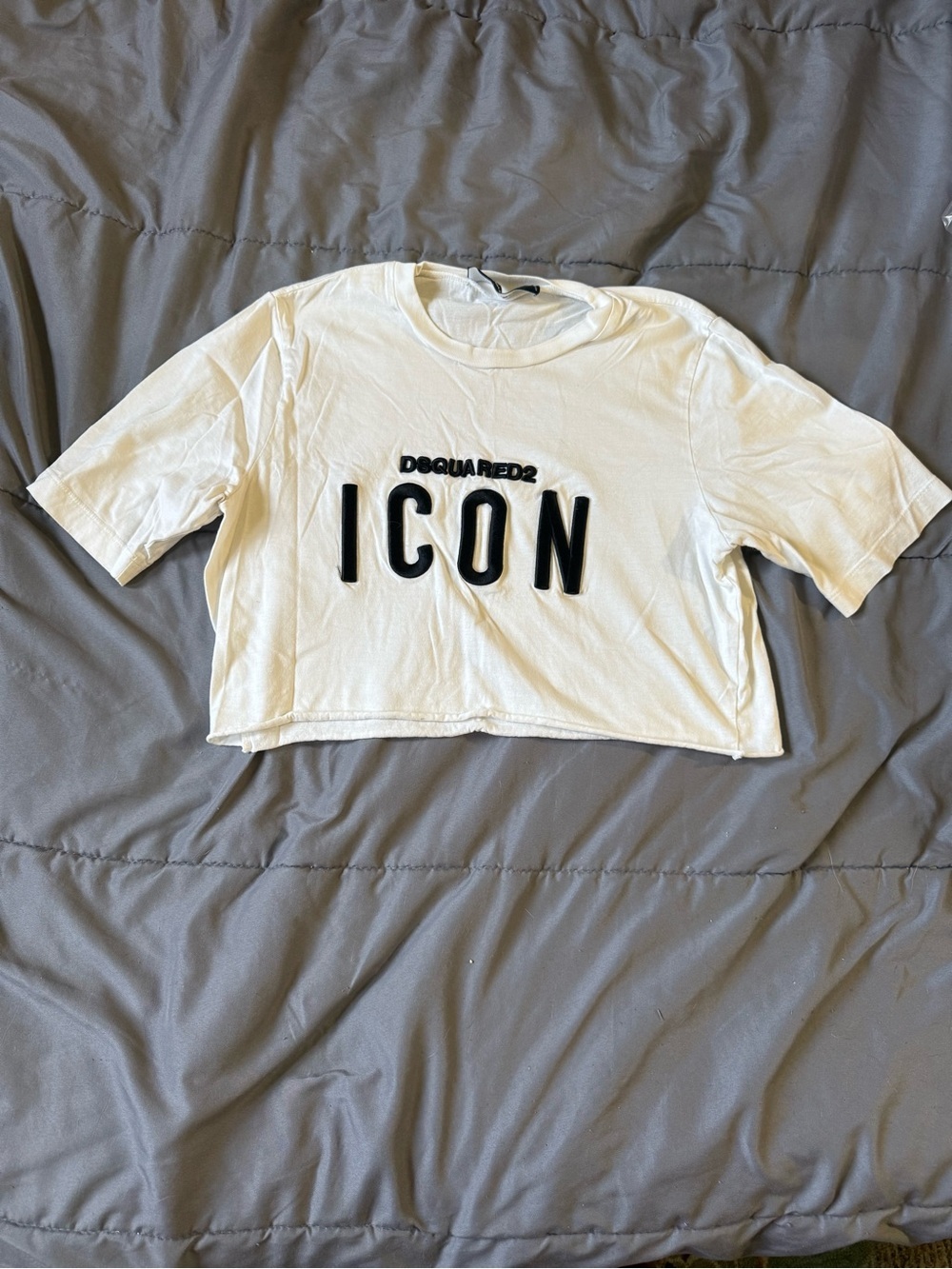 Dsquared2 ICON White Cropped Logo T-Shirt